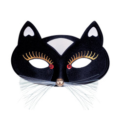 Škraboška kočka látková černá